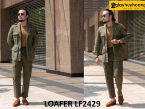 Giày da lộn nam màu bò nam tuyệt đẹp loafer LF2429 002