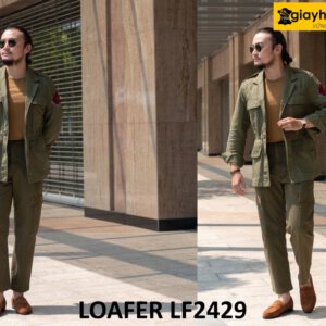 Giày da lộn nam màu bò nam tuyệt đẹp loafer LF2429 002