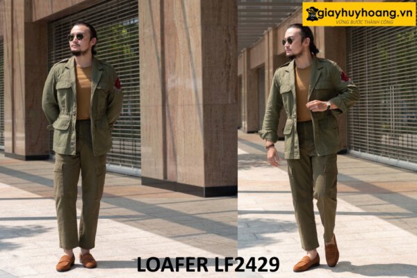 Giày da lộn nam màu bò nam tuyệt đẹp loafer LF2429 002