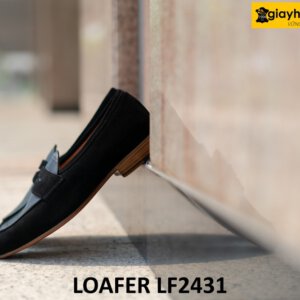 Giày da lộn nam màu đen phong cách loafer LF2428 008