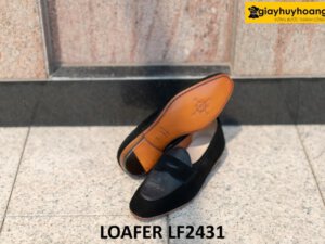 Giày da lộn nam màu đen phong cách loafer LF2428 007