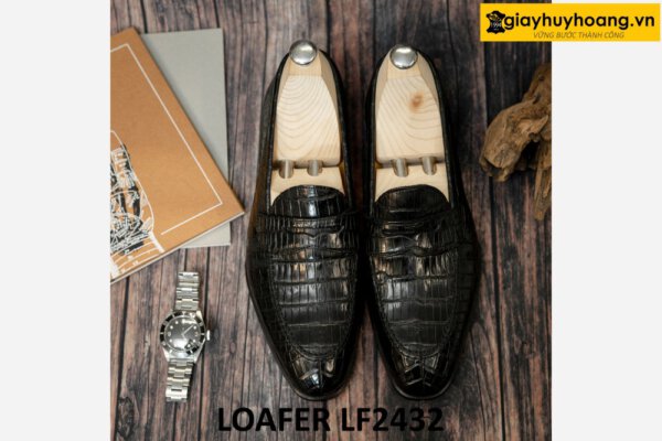Giày lười nam da cá sấu cao cấp loafer LF2432 004