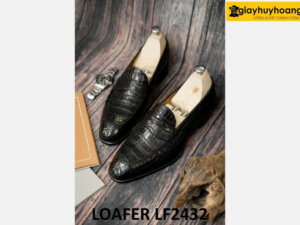 Giày lười nam da cá sấu cao cấp loafer LF2432 002