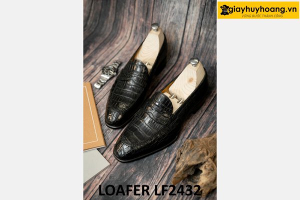 Giày lười nam da cá sấu cao cấp loafer LF2432 002