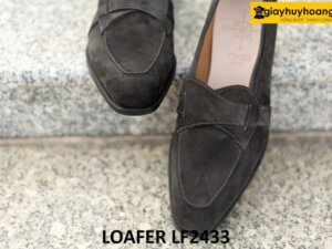 Giày lười nam da lộn màu đen chính hãng loafer LF2433 004