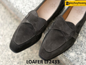 Giày lười nam da lộn màu đen chính hãng loafer LF2433 003