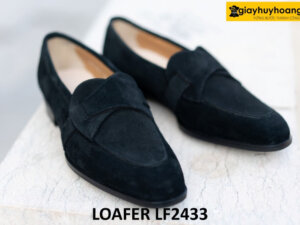 Giày lười nam da lộn màu đen chính hãng loafer LF2433 002
