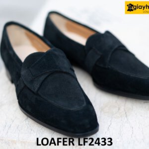 Giày lười nam da lộn màu đen chính hãng loafer LF2433 002