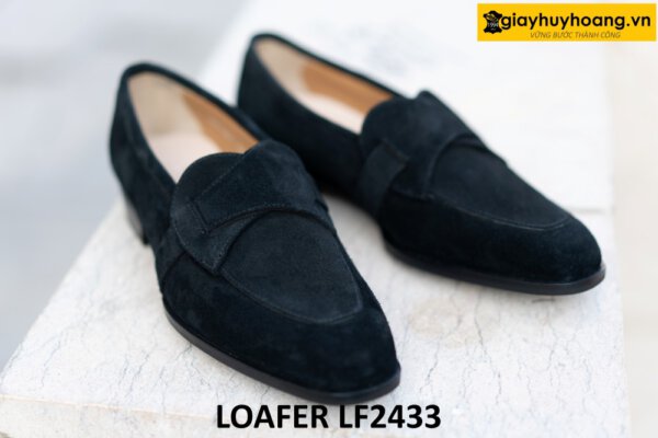 Giày lười nam da lộn màu đen chính hãng loafer LF2433 002