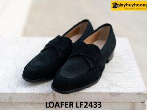 Giày lười nam da lộn màu đen chính hãng loafer LF2433 001