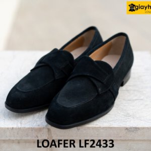 Giày lười nam da lộn màu đen chính hãng loafer LF2433 001