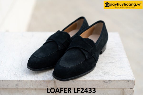 Giày lười nam da lộn màu đen chính hãng loafer LF2433 001