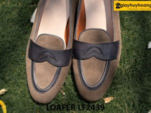 Giày lười da lộn trẻ trung cho nam đế khâu chỉ loafer LF2439 004