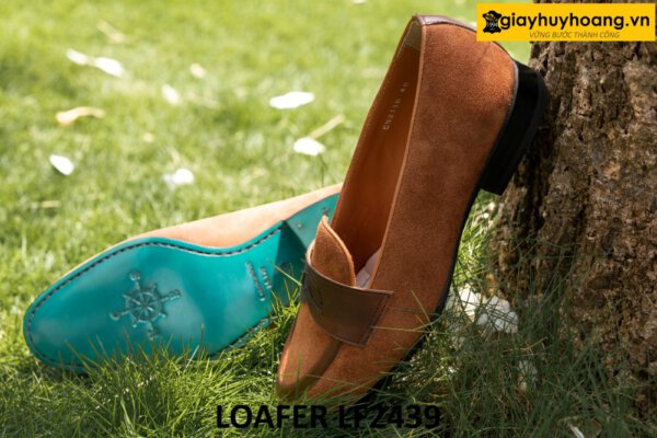 Giày lười da lộn trẻ trung cho nam đế khâu chỉ loafer LF2439 003