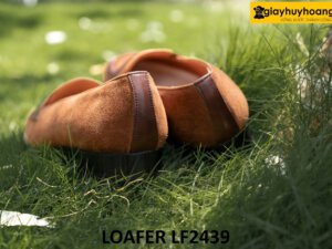 Giày lười da lộn trẻ trung cho nam đế khâu chỉ loafer LF2439 002