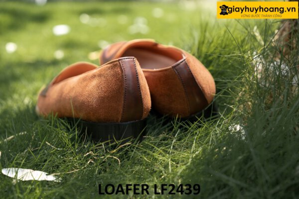 Giày lười da lộn trẻ trung cho nam đế khâu chỉ loafer LF2439 002