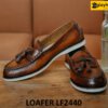 Giày lười nam có chuông đế cao su trắng mỏng Loafer LF2440 001