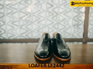 Giày lười da bóng kính màu đen cá tính loafer LF2442 004