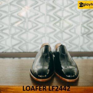 Giày lười da bóng kính màu đen cá tính loafer LF2442 004