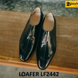 Giày lười da bóng kính màu đen cá tính loafer LF2442 001