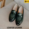 Giày lười da nhuộm màu thủ công xanh lá loafer LF2444 001