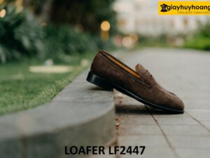 Giày lười nam da lộn đẹp phối quần tây kaki loafer LF2447 004