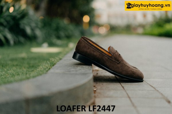 Giày lười nam da lộn đẹp phối quần tây kaki loafer LF2447 004