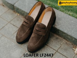 Giày lười nam da lộn đẹp phối quần tây kaki loafer LF2447 001