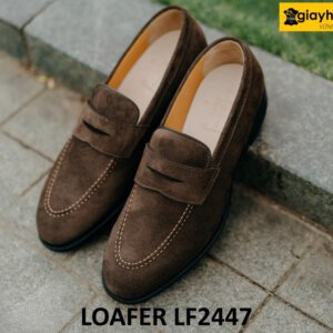 Giày lười nam da lộn đẹp phối quần tây kaki loafer LF2447 001