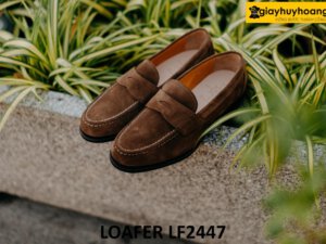 Giày lười nam da lộn đẹp phối quần tây kaki loafer LF2447 003