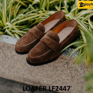 Giày lười nam da lộn đẹp phối quần tây kaki loafer LF2447 003