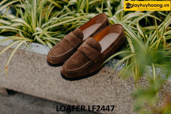 Giày lười nam da lộn đẹp phối quần tây kaki loafer LF2447 003