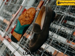 Giày da lộn nâu lười nam có chuông loafer LF2448 003