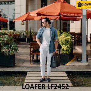 Giày lười nam da đan xen thủ công loafer LF2452 005