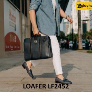 Giày lười nam da đan xen thủ công loafer LF2452 004