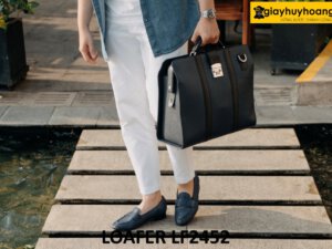 Giày lười nam da đan xen thủ công loafer LF2452 001