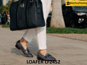Giày lười nam da đan xen thủ công loafer LF2452 003
