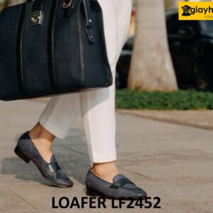 Giày lười nam da đan xen thủ công loafer LF2452 003