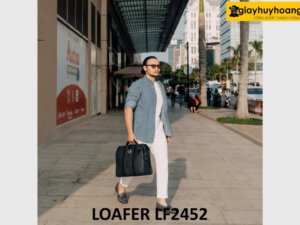 Giày lười nam da đan xen thủ công loafer LF2452 002