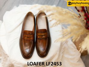 Giày da nam trẻ trung không dây đẹp loafer LF2453 001