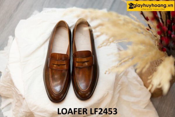 Giày da nam trẻ trung không dây đẹp loafer LF2453 001