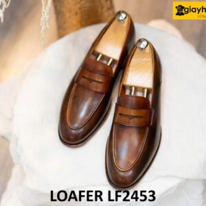Giày da nam trẻ trung không dây đẹp loafer LF2453 004