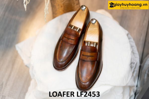 Giày da nam trẻ trung không dây đẹp loafer LF2453 004