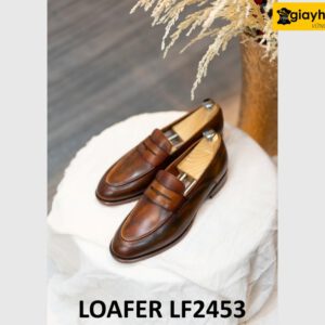 Giày da nam trẻ trung không dây đẹp loafer LF2453 003
