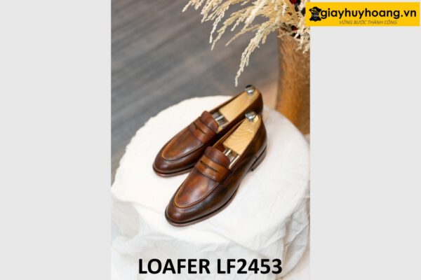 Giày da nam trẻ trung không dây đẹp loafer LF2453 003