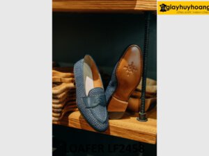 Giày lười nam màu xanh navy cao cấp loafer LF2458 002