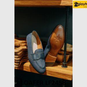 Giày lười nam màu xanh navy cao cấp loafer LF2458 002