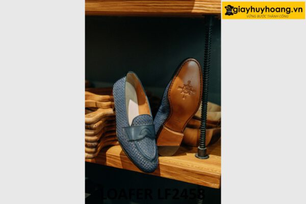 Giày lười nam màu xanh navy cao cấp loafer LF2458 002