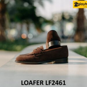 Giày lười nam da lộn màu nâu cao cấp loafer LF2461 004