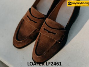 Giày lười nam da lộn màu nâu cao cấp loafer LF2461 001